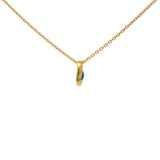 Gold necklace with hollow heart pendant and heart