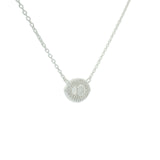 Collier en argent 925 oeil pierre de lune et zircons 42 cm