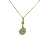 Gold necklace with stone eye and zircons