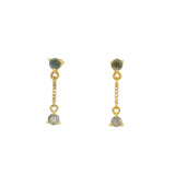 Boucles dorées labradorite et chainette