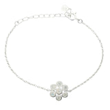 Bracelet argent 925 fleur en pierre de lune