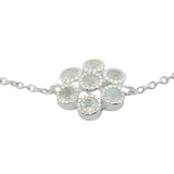 Bracelet argent 925 fleur en pierre de lune