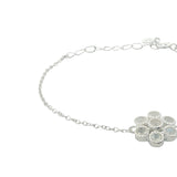 Bracelet argent 925 fleur en pierre de lune