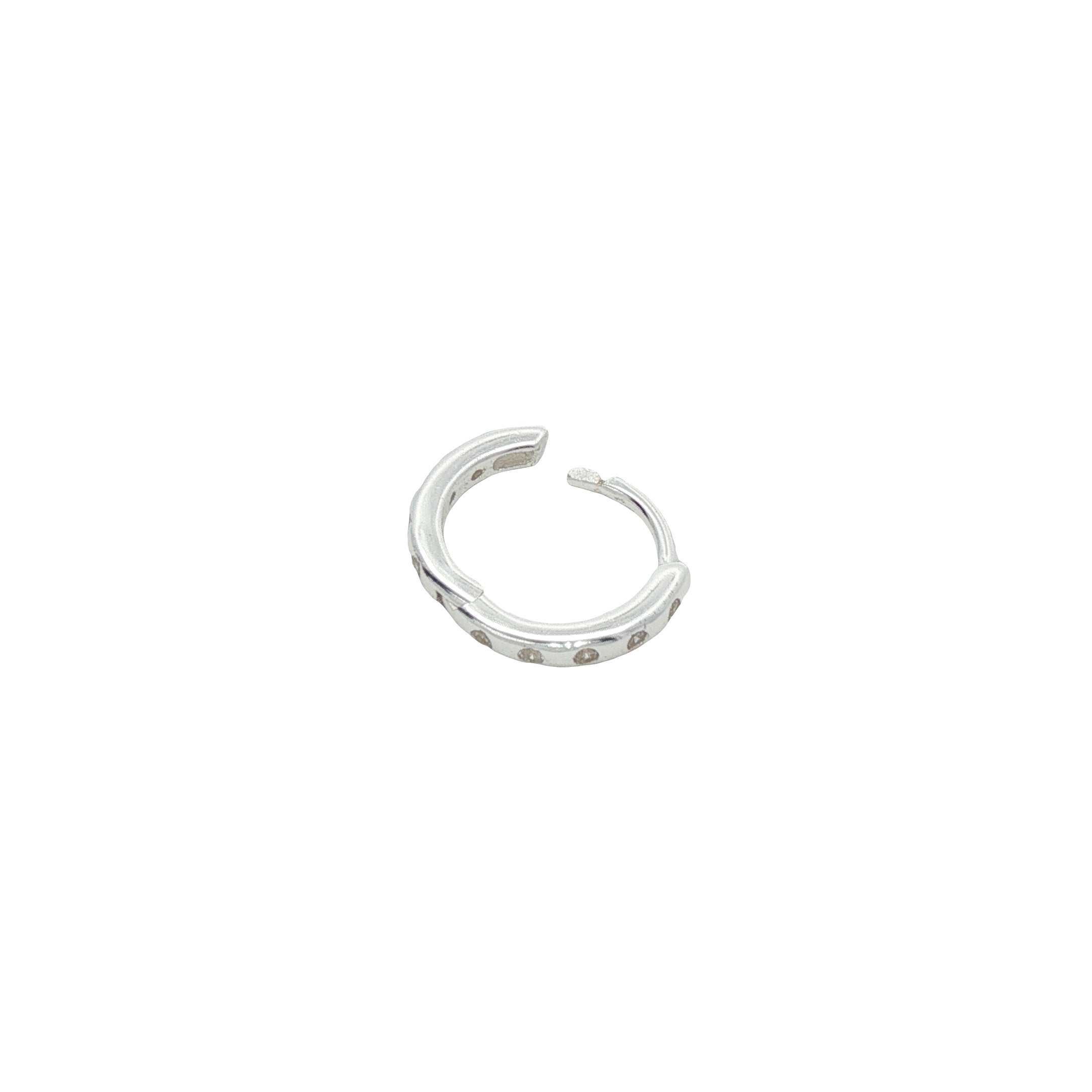 Mini créole fermée fine argent 925 zircons 11 mm