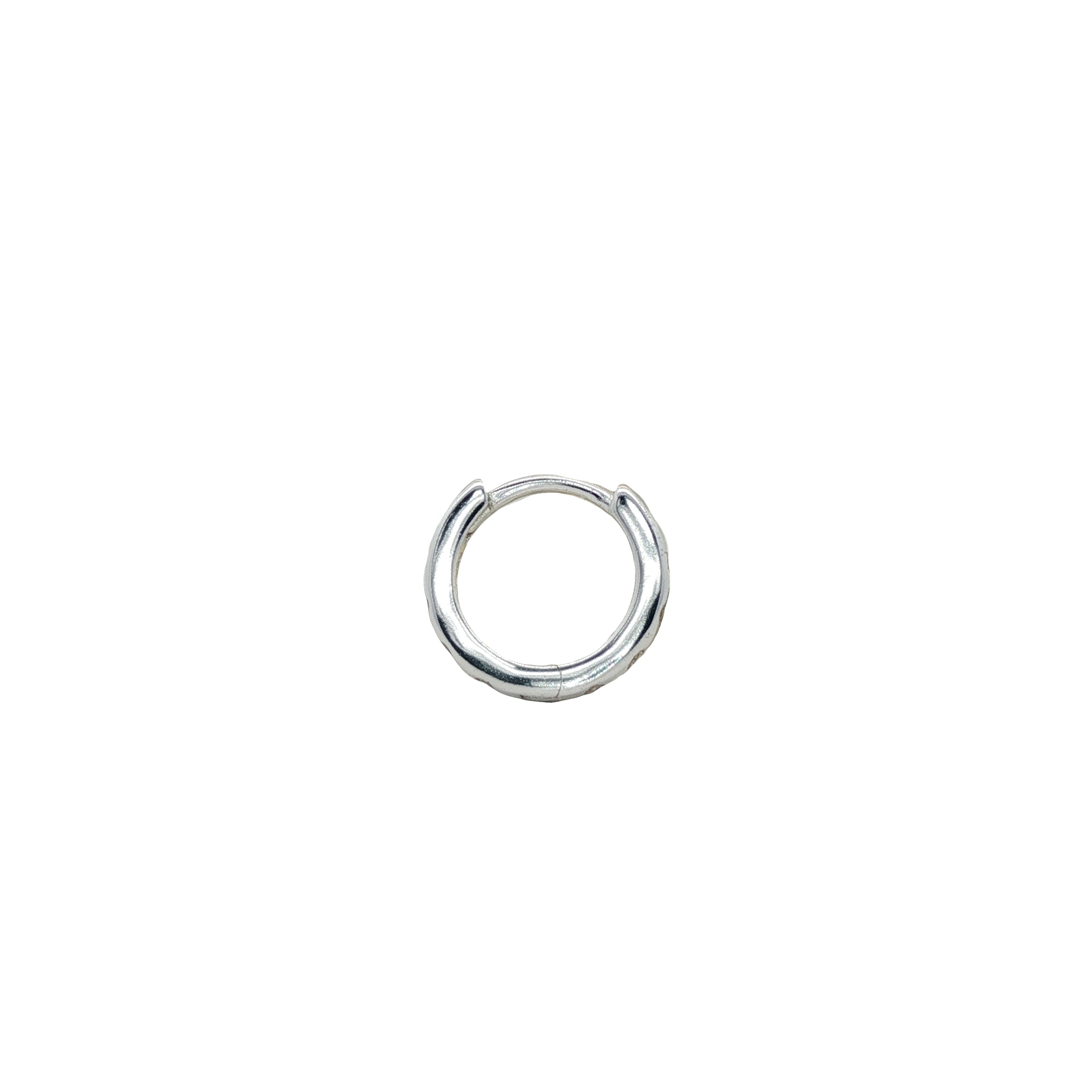 Mini créole fermée fine argent 925 zircons 11 mm