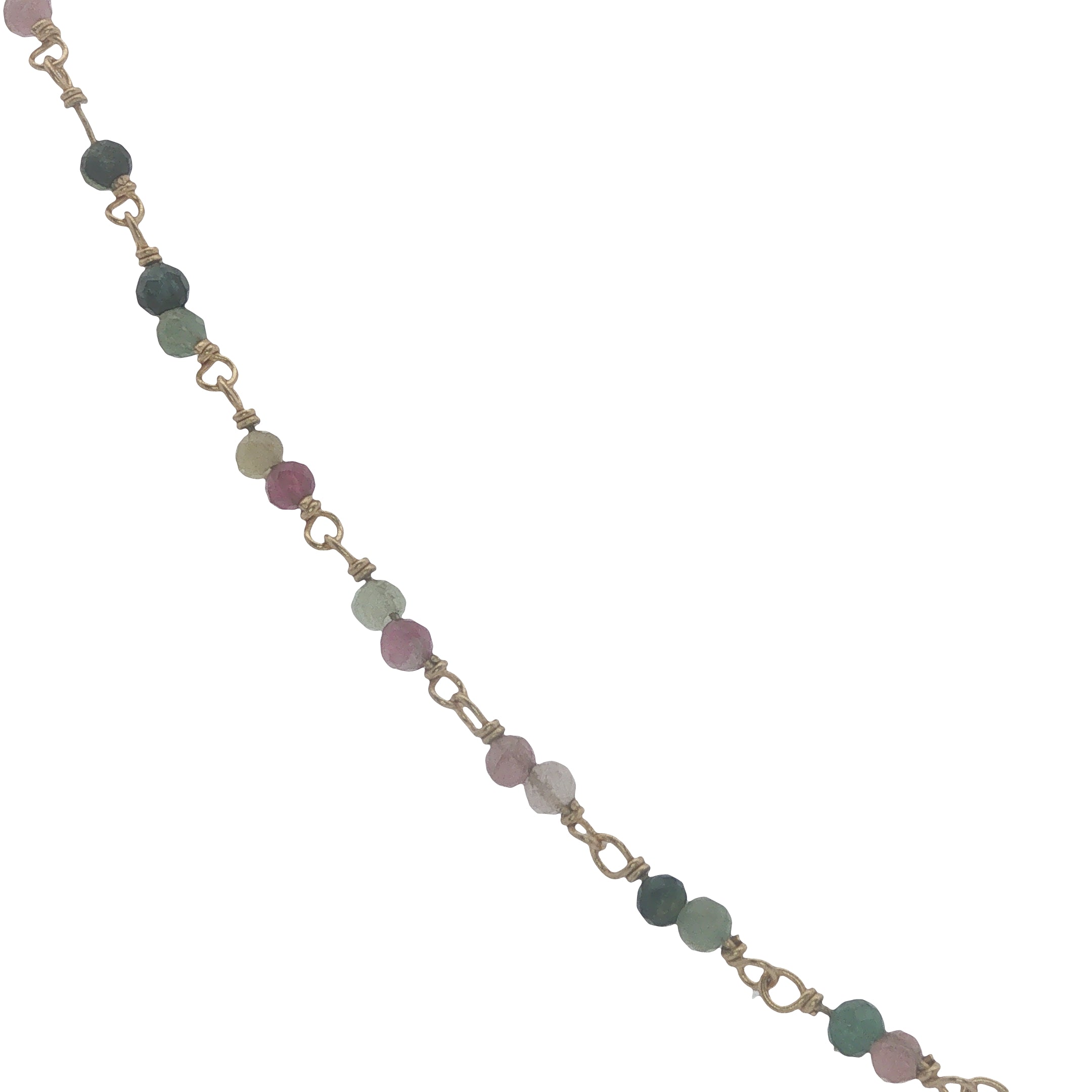 Collier doré avec duo tourmaline 38 cm
