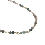 Collier doré avec duo tourmaline 38 cm