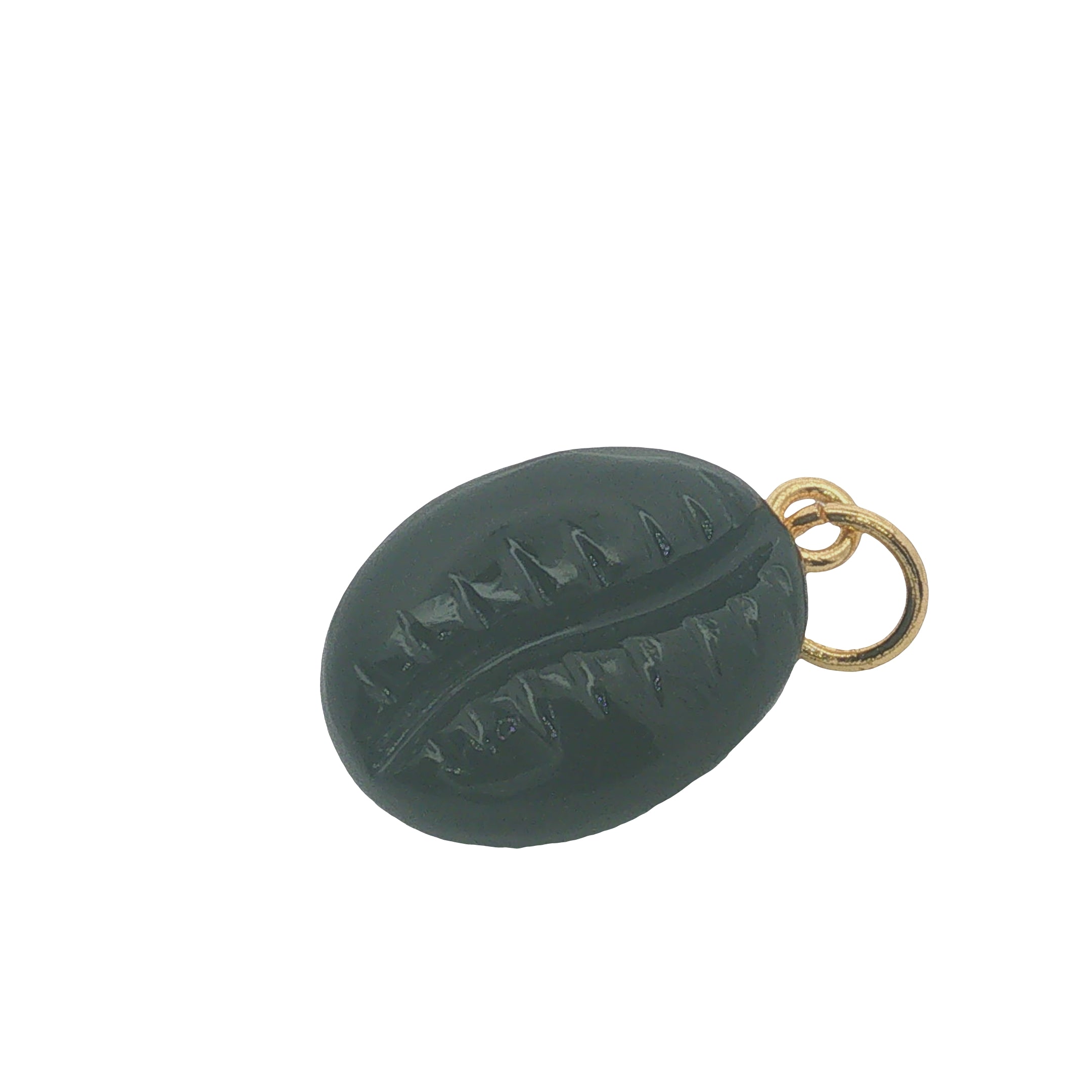 Charms doré cauri taillé dans de l'onyx noire