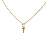 Collier doré petite lettre T zircons blancs 42 cm