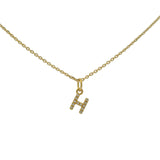 Small letter zircon gold necklace