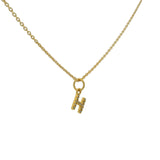 Small letter zircon gold necklace