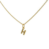 Small letter zircon gold necklace
