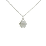 Collier en argent 925 médaille soleil infini zircons blancs 42 cm