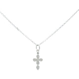 Collier en argent petite croix en zircons 42 cm