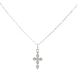 Collier en argent petite croix en zircons 42 cm