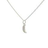 Collier petite lune argent 925 et zircons blancs 42 cm