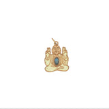 Charms doré bouddha avec labradorite et mains levées