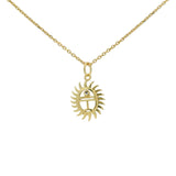 Scarab and white zircon necklace