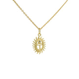 Scarab and white zircon necklace