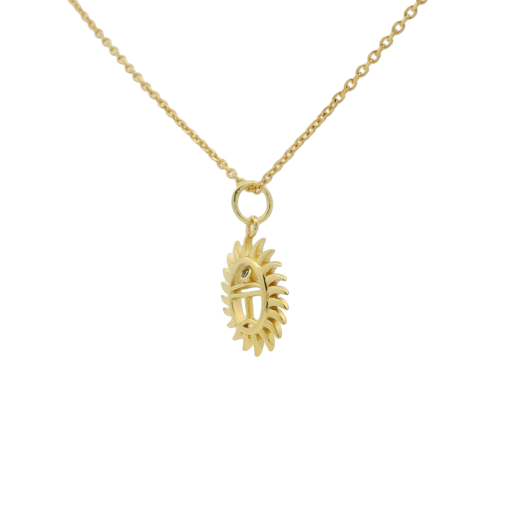Collier doré scarabée ajouré avec zircon 42 cm