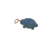 Charms doré tortue taillée dans du lapis lazuli
