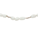 Chaine de cheville dorée alternance perles de culture et noeuds beige