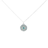 Eye stone and white zircons necklace