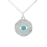 Eye stone and white zircons necklace