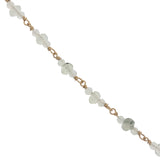 Collier doré en pierre de lune et prehnite perle de culture 50 cm