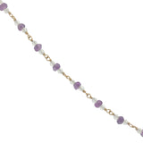 Collier doré améthyste, pierre de lune et duo de perles de culture 50 cm