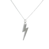 Collier argent 925 éclair en zircons 42 cm