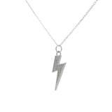Collier argent 925 éclair en zircons 42 cm