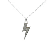 Collier argent 925 éclair en zircons 42 cm