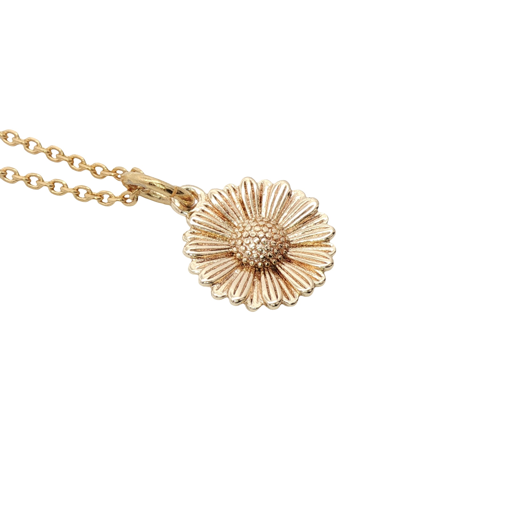 Collier doré marguerite en relief 42 cm
