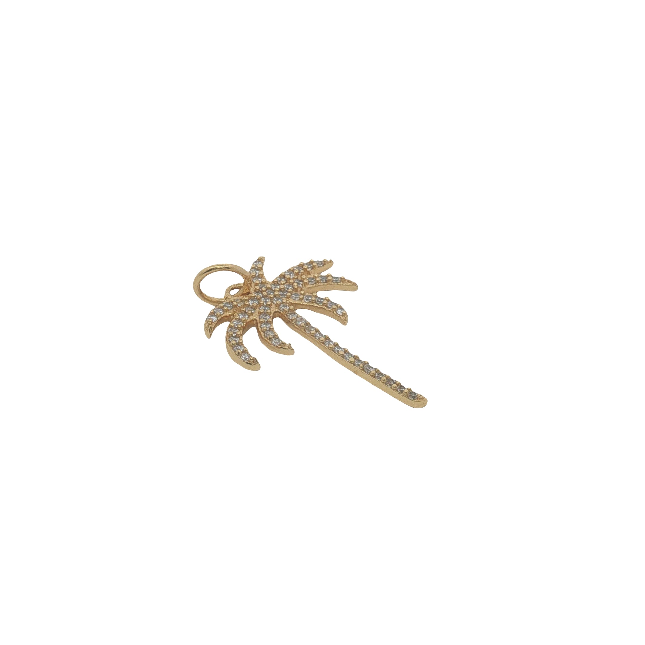 Charms doré palmier en zircons