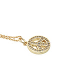 Collier doré peace and love avec zircons 42 cm