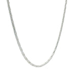 Round bean mesh silver necklace