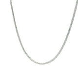 Round bean mesh silver necklace