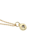 Collier doré mini médaille coeur avec zircon 42 cm