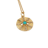 White stone and zircon eye necklace
