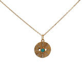 White stone and zircon eye necklace