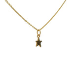 Collier doré petite étoile zircons noirs 42 cm