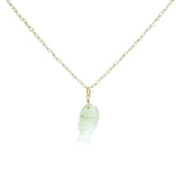Collier doré poisson préhnite 44 cm