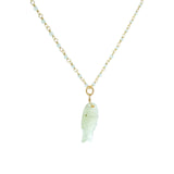 Collier doré poisson préhnite 44 cm