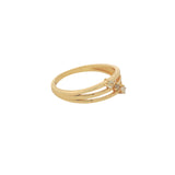 Bague dorée triple anneau avec pierres naturelles
