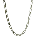 Collier en argent 925 oxydé mate maille rectangle 50 cm