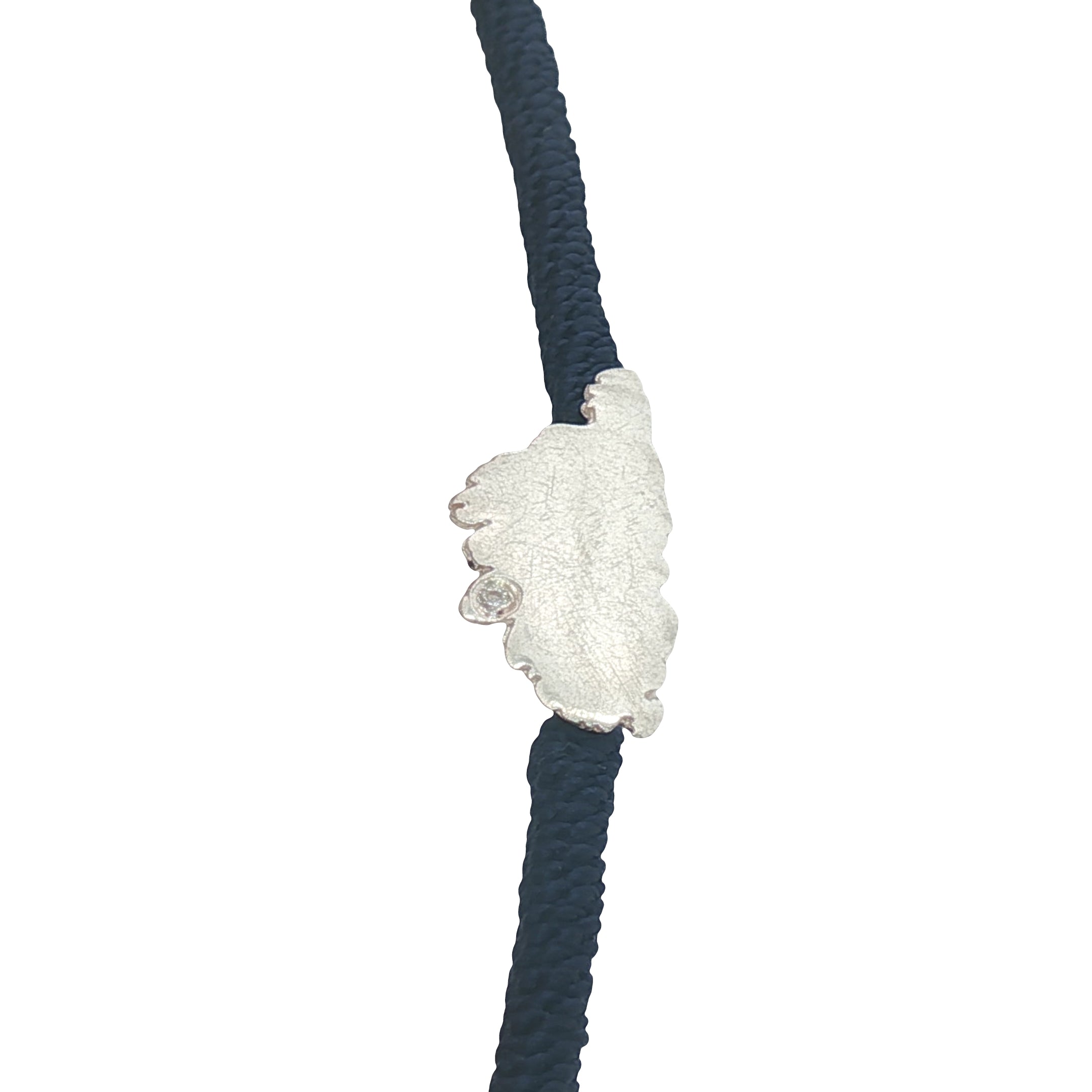 Bracelet cordon bleu marine Corse argent 925
