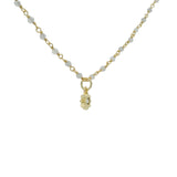 Collier doré rosary labradorite et étoile zircon blanc 46 cm