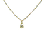 Collier doré rosary labradorite et étoile zircon blanc 46 cm