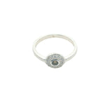 925 silver ring with round stone and zircons